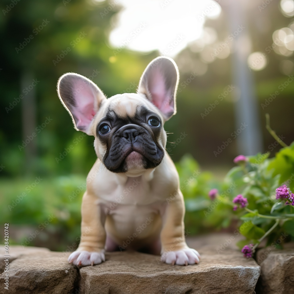Adorable French Bulldog Pup with Playful Expression