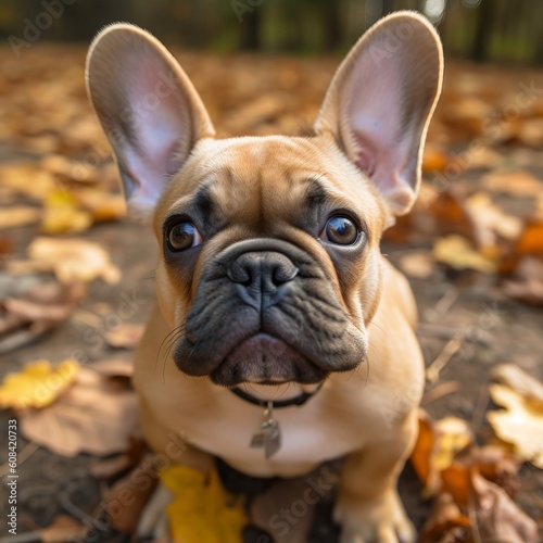 Adorable French Bulldog Pup with Playful Expression © Emojibb.Family