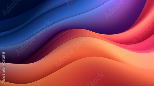 A vibrant abstract background with flowing waves and curves. Generative ai
