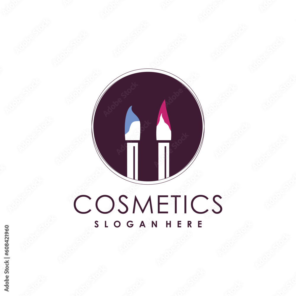 Makeup logo design with modern unique style idea