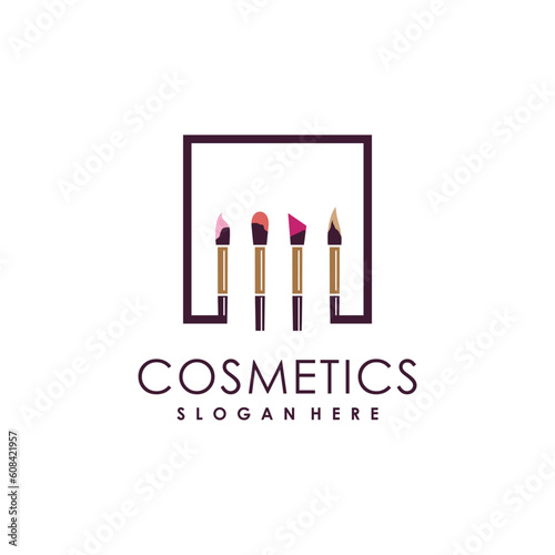 Makeup logo design with modern unique style idea