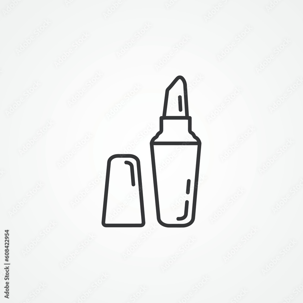 Lipstick line icon. Lipstick outline icon. Lipstick line icon. Lipstick outline icon.