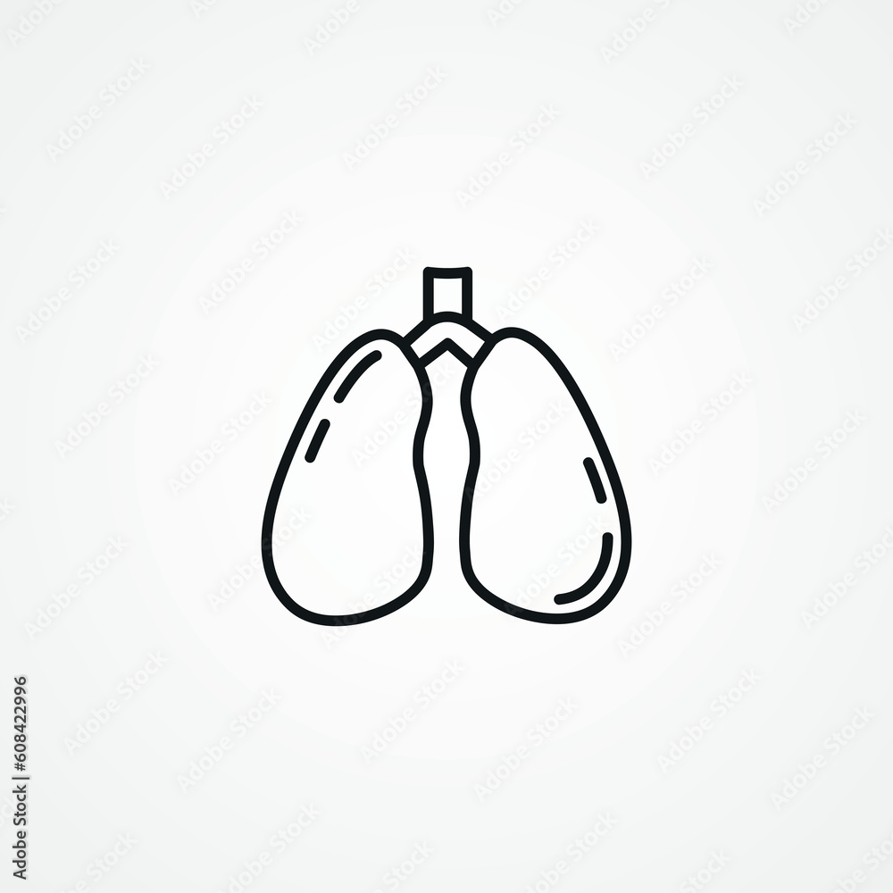 lungs icon, breath linear sign. lungs outline icon lungs icon, breath linear sign. lungs outline icon