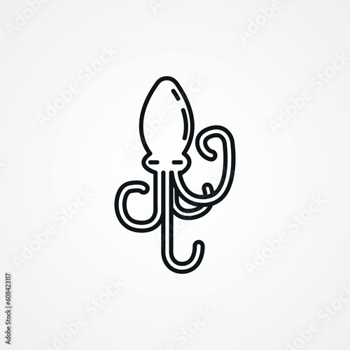 Octopus line icon. Octopus outline icon.