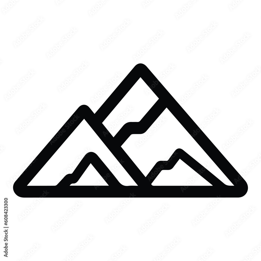 Mountains Flat Icon Isolated On White Background Mountains Flat Icon Isolated On White Background