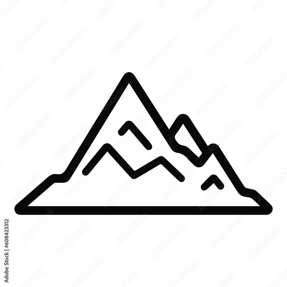 Mountains Flat Icon Isolated On White Background Mountains Flat Icon Isolated On White Background