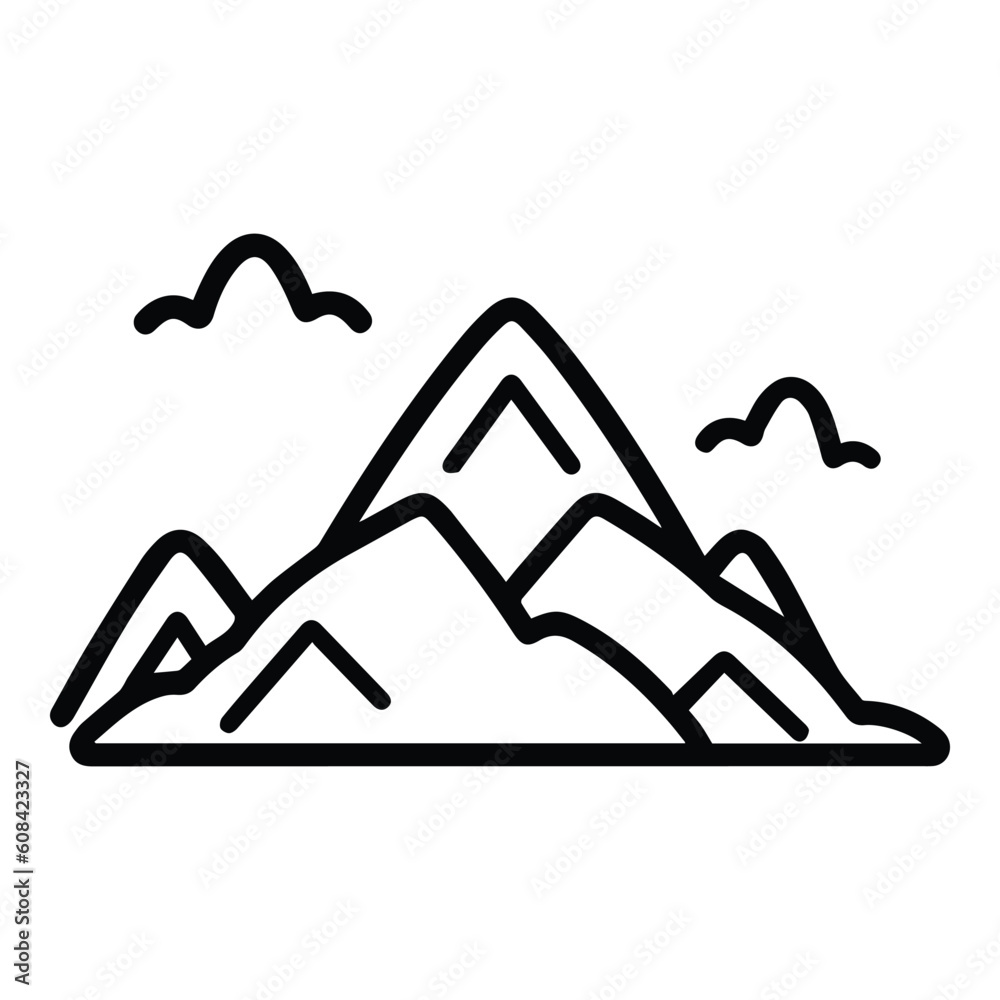 Mountains Flat Icon Isolated On White Background Mountains Flat Icon Isolated On White Background