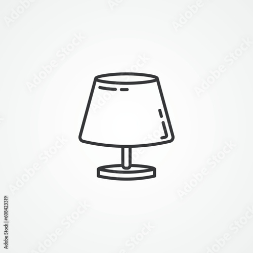 Table lamp line icon. reading lamp outline icon.