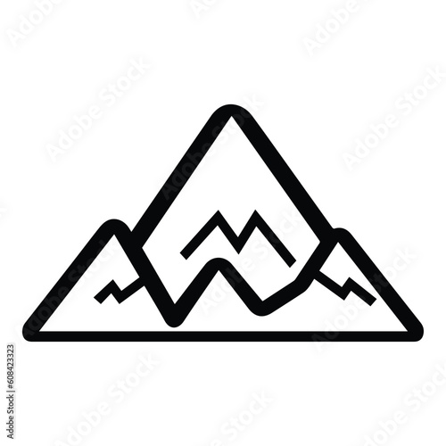 Mountains Flat Icon Isolated On White Background
