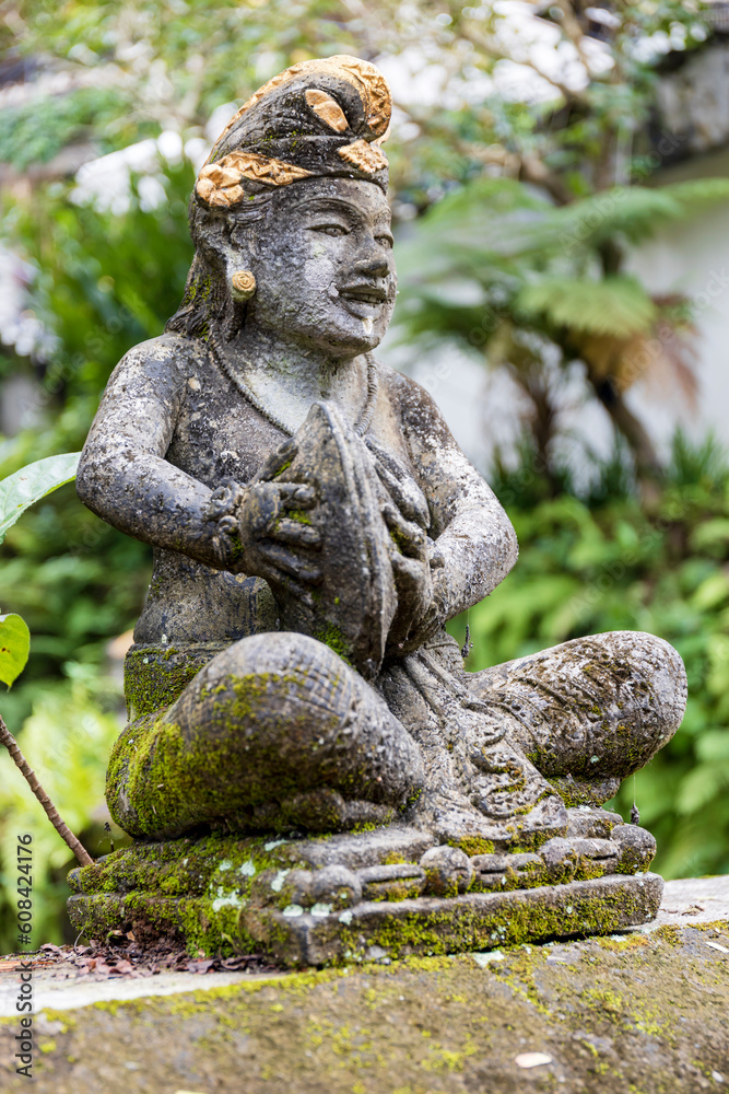 Hindu statue in the jungle of Bali Indonesia