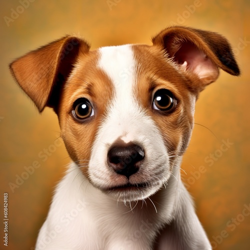 Jack Russell Terrier Pup with Curious Expression