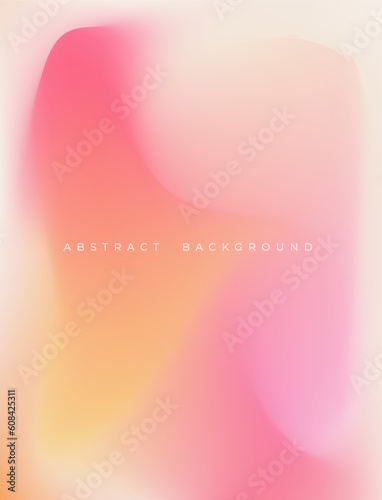 Holographic pink gradient aura pastel mesh background. Soft blurry pink, yellow and beige design for social media concepts, web, smartphone screen, presentations, banners, posters and prints