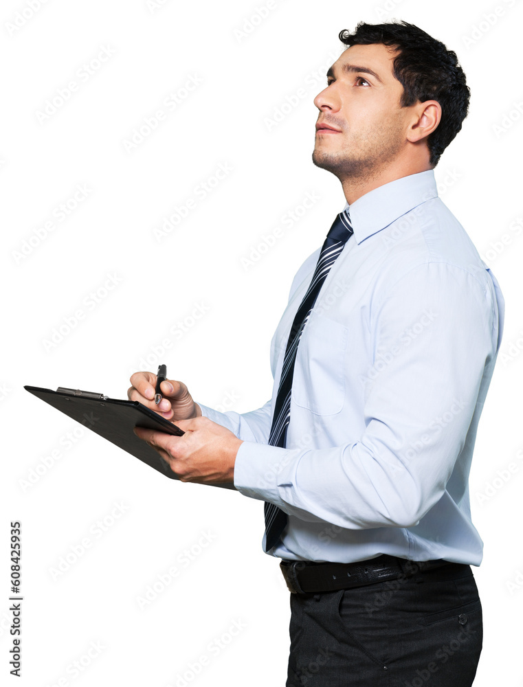 Young handsome businessman With Clipboard make notes Young handsome businessman With Clipboard make notes