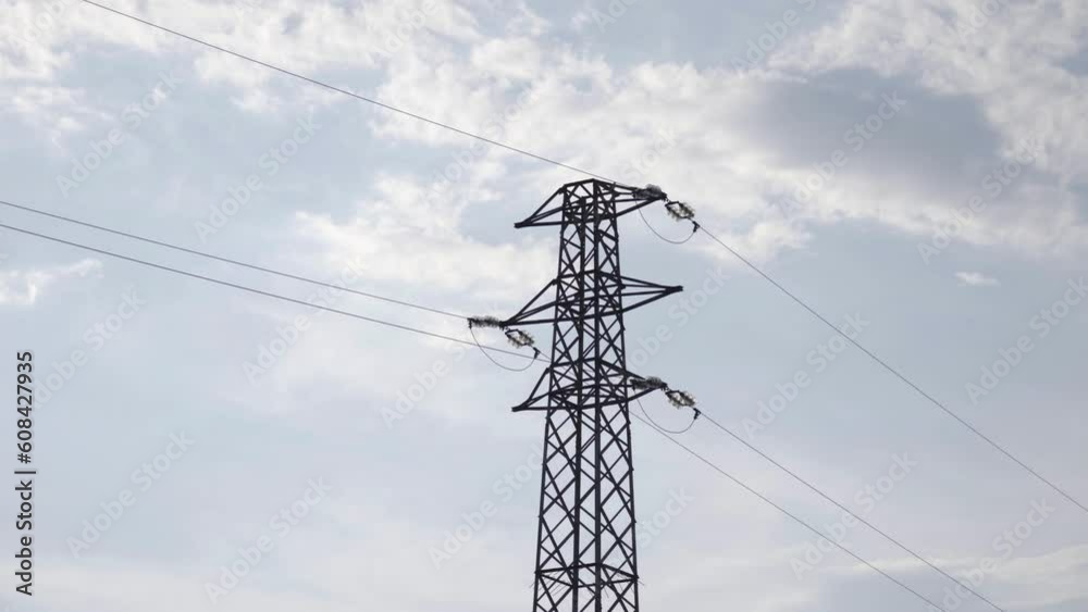 Metal tower that supports electrical cables Metal tower that supports electrical cables