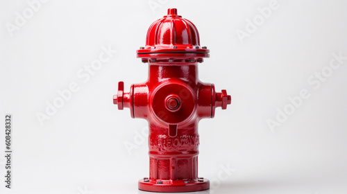 bright red fire hydrant isolated on a white background, generated by AI