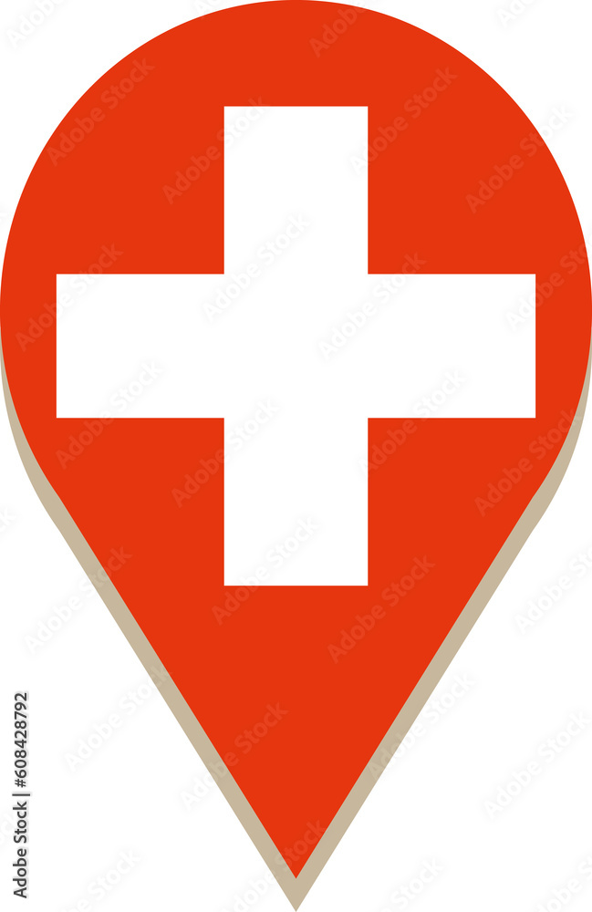 Fototapeta premium Switzerland pin flag.