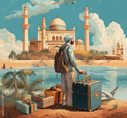 Travel illustration - made with Generative AI tools