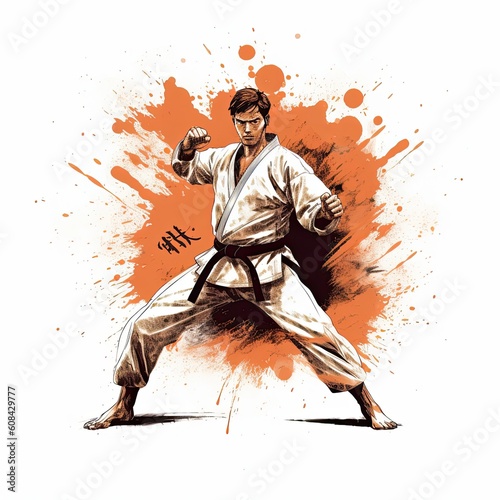 Karate illustrative logo - made with Generative AI tools