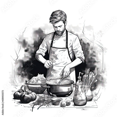 Cooking illustration - made with Generative AI tools