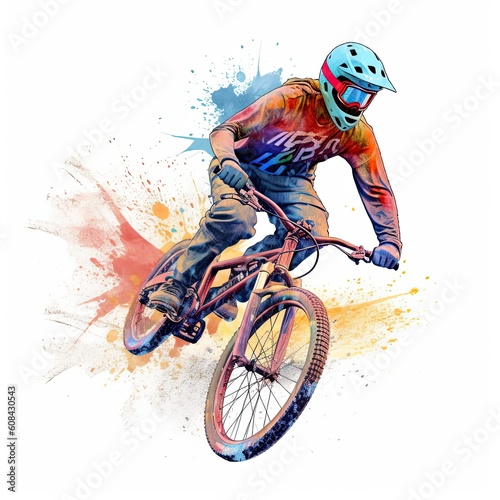 BMX sports illustration - made with Generative AI tools © 4kclips