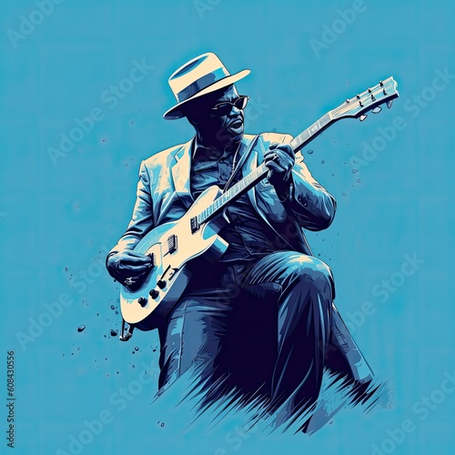 Blues illustration - made with Generative AI tools