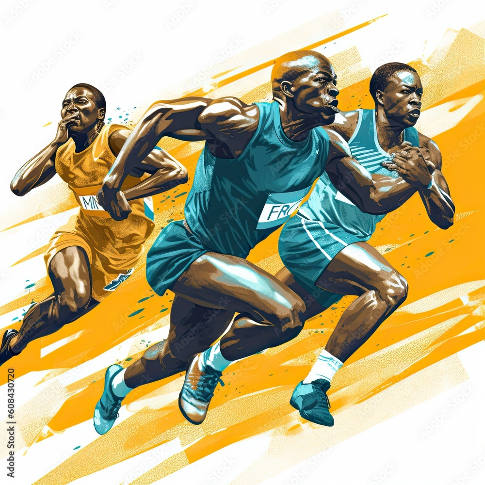 Naklejka premium Athletics sports illustration - made with Generative AI tools