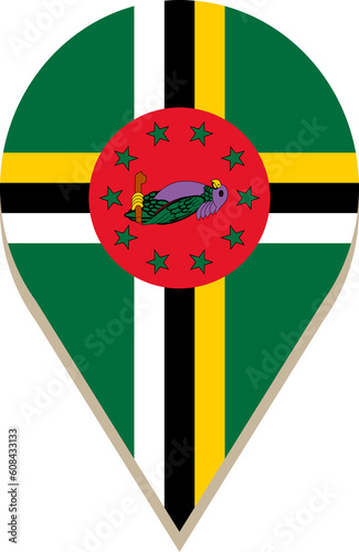 Dominica pin flag. photo