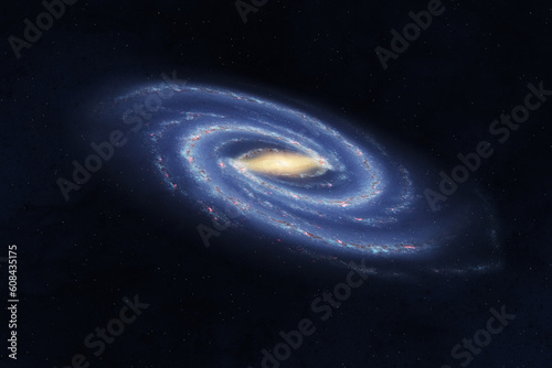 Fototapeta Naklejka Na Ścianę i Meble -  Spiral galaxy. Milky way galaxy with stars and space dust in the universe. The elements of this image furnished by NASA.