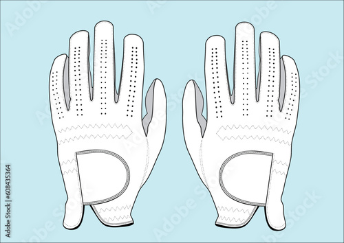 Basic Golf Glove Design Fashion Sketch