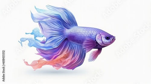 Realistic beautiful betta fish. Generative ai © LabirintStudio