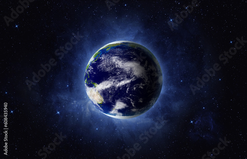 Fototapeta Naklejka Na Ścianę i Meble -  Earth, galaxy and nebula. Pacific ocean, Oceania and Australia. Elements of this image furnished by NASA.