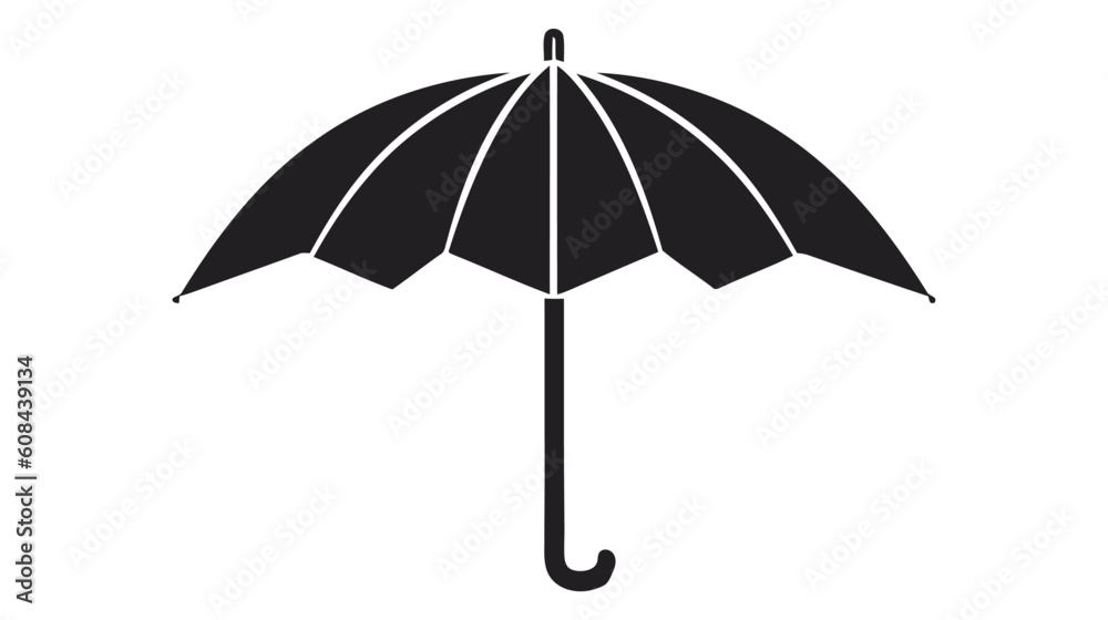 Umbrella icon for graphic design projects. Logo, vector icon isolated on white background