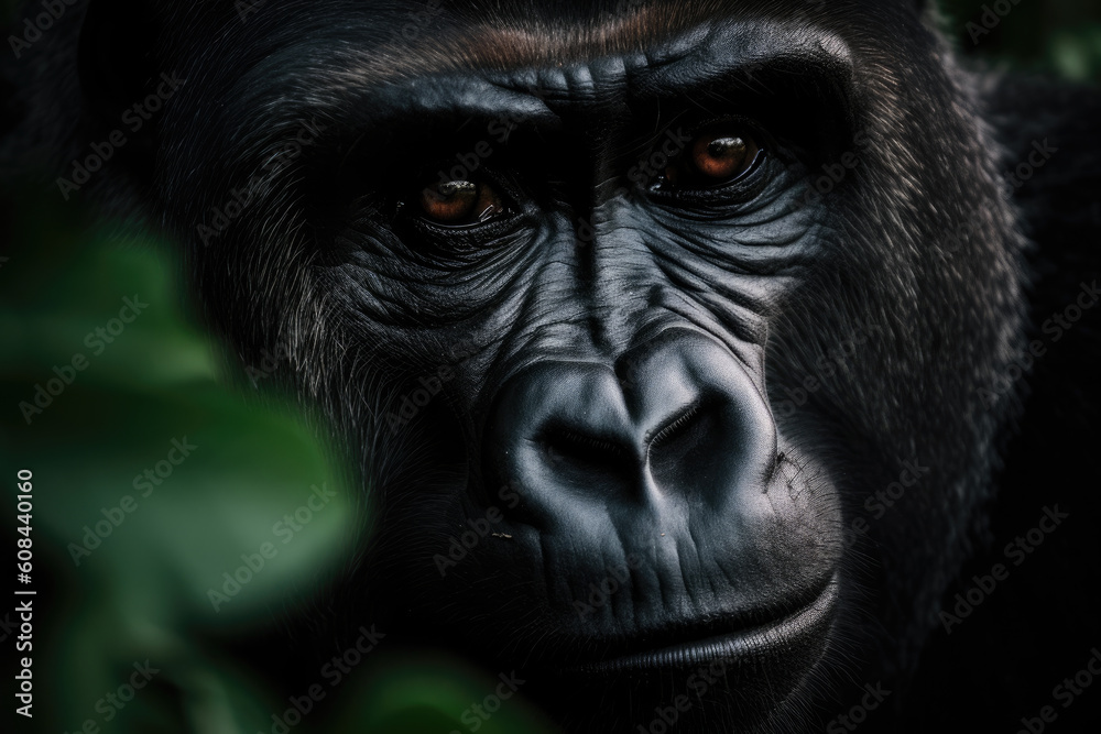 Gorilla face, generative ai