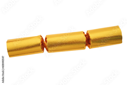 Gold christmas cracker isolated png file