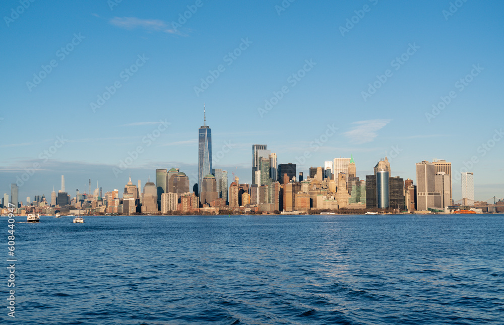 Obraz premium New York City Skyline as seen from the ferry