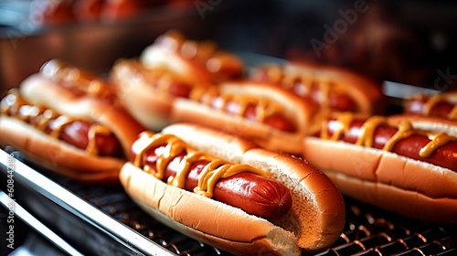 hot dog on barbecue grill