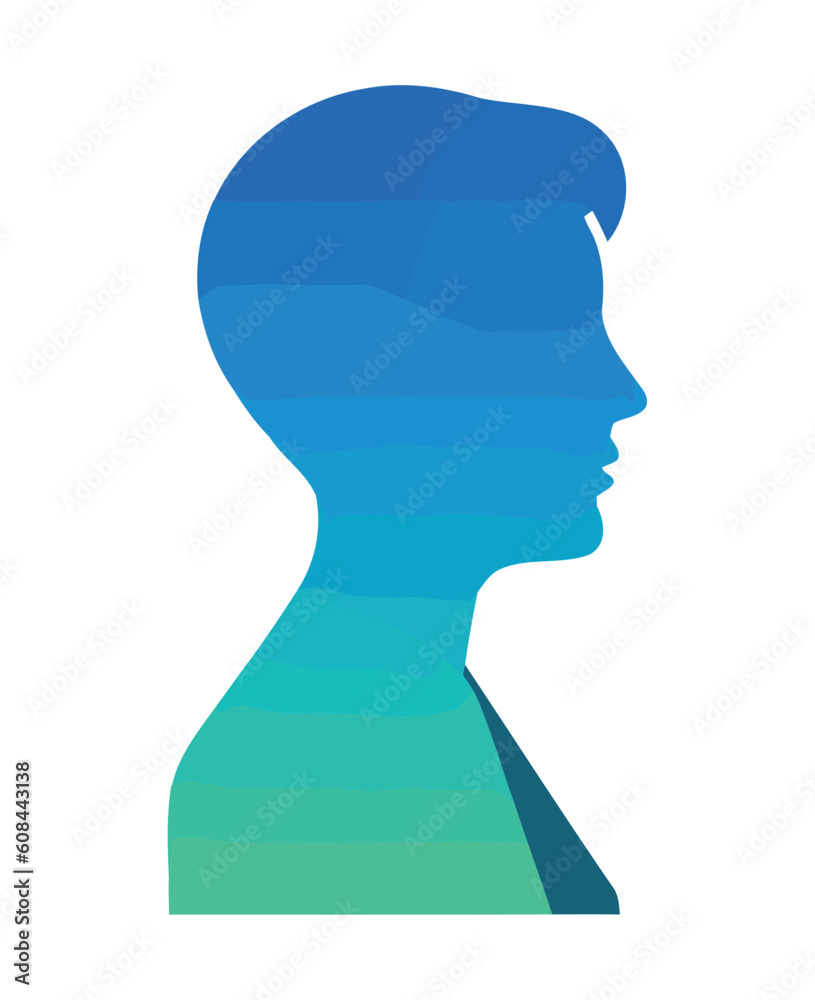 Young businessman silhouette profile view icon