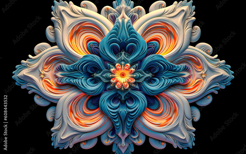 Fototapeta Psychedelic Abstract Background. Generated by Midjourney AI (Vers 5.1)