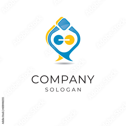 Connection hub links communication technology logo design vector template editable royalty free image download  