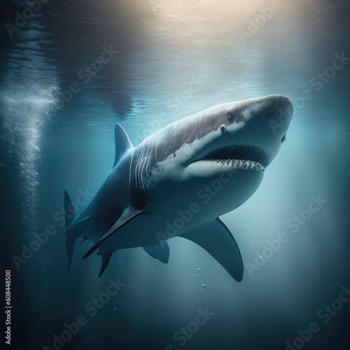 great shark dangerous shark in the sea