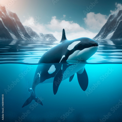orca whale jumping in the sea © Stream Skins