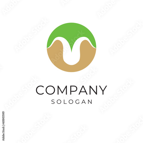 Abstract round logo organic nature landscaping  logo design vector template editable royalty free image download  
