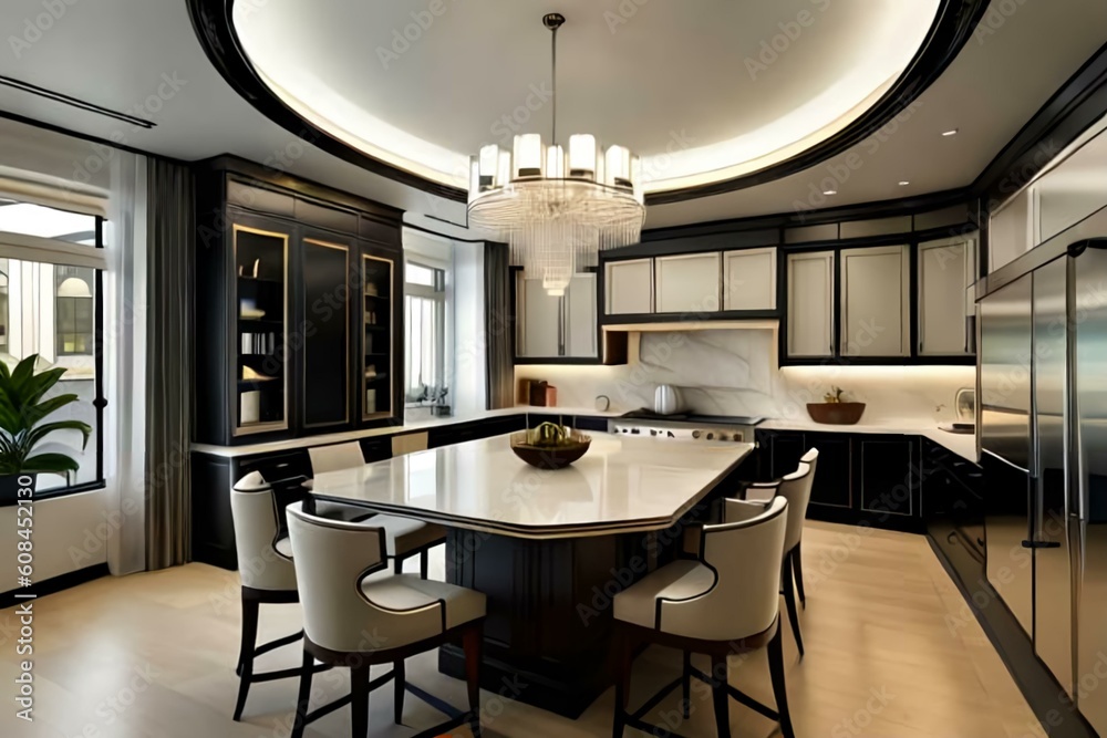 Fototapeta premium Kitchen art decó-style interior design