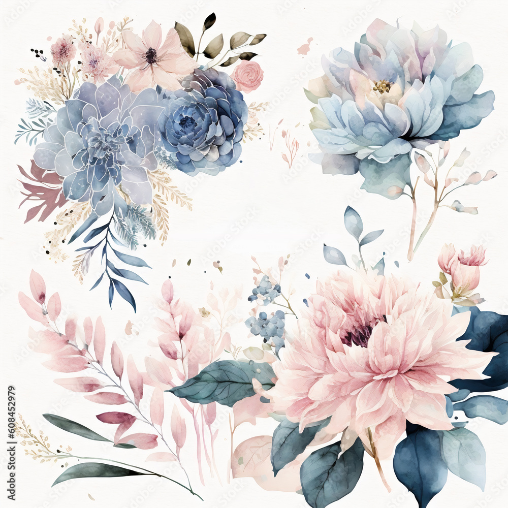 watercolor background with flowers floral watercolor illustration