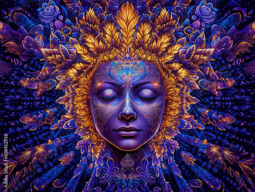 Expanded Consciousness. Abstract Psychedelic Art. Generated by Midjourney AI (Vers 5.1)