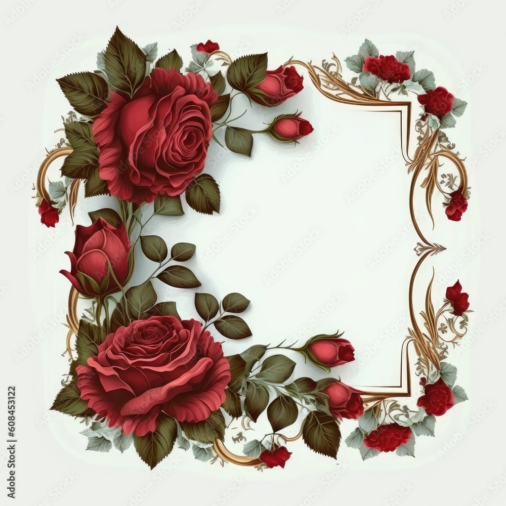 frame with roses frame with roses