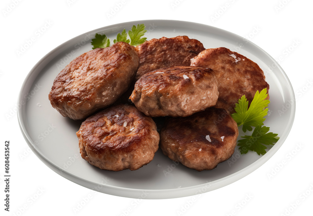 Frikadeller on transparent background. Generative AI. Frikadeller on transparent background. Generative AI.