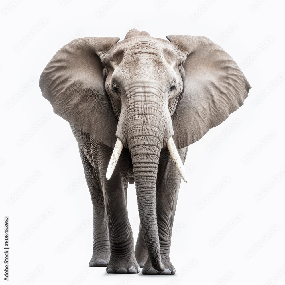 elephant isolated on white wild animal of nature
