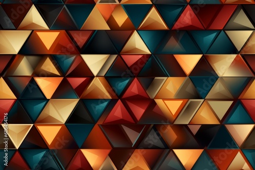 Classic sand and seawave abstract trianglify background. Backdrop for design. AI generated, human enhanced