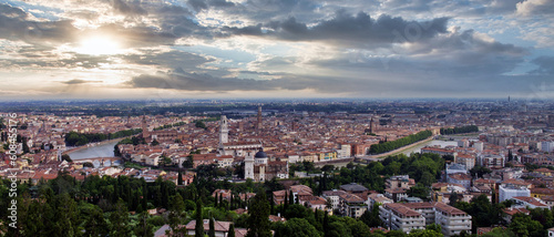 Aerial view of Verona city. Veneto, Italy